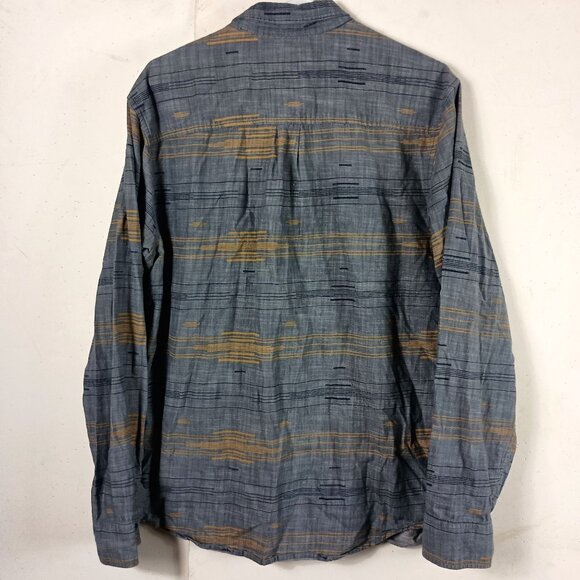 prAna Broderick Shirt Mens M Blue Striped Gorpcore Outdoor Casual Button Down - Picture 6 of 6